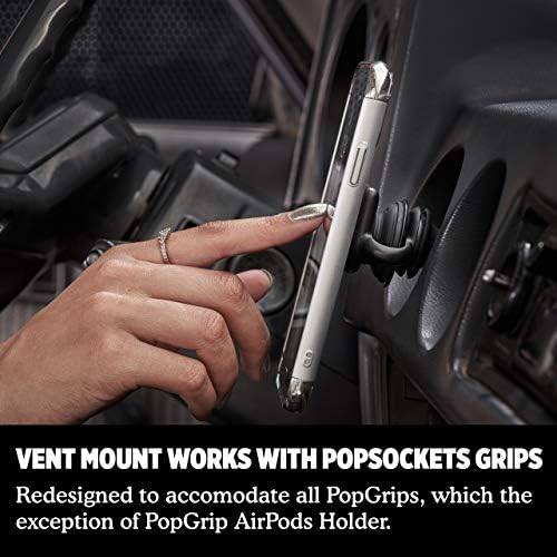 Hands-Free Driving Revolution: Pop Sockets Pop Mount 2 – Non-Adhesive Car Vent Holder for Universal Smartphone & Tablet Compatibility – Adjustable Viewing Angles & Sturdy Black Design for Ultimate Safety and Convenience