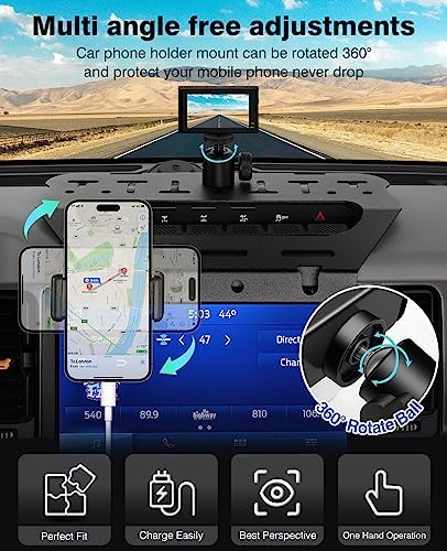 Revolutionize Your Driving with the Ultimate 3-in-1 Bronco Car Phone Holder Mount – Interphone & Go Pro Compatible with Picatinny Rail – 360° Adjustable Anti-Shake Design for 2021-2025 Bronco Models – Enhance Safety, Navigation, and Adventure Recording