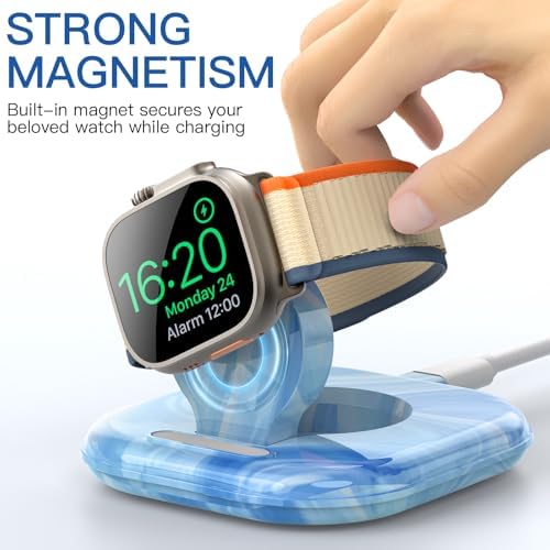 Elevate Your Apple Watch Charging Experience with Our Advanced Magnetic Dock – Ultra-Fast Charging Station for Series 2-10 and Ultra 1 2, Nightstand Mode Functionality, Compact Design for Travel, Superior Stability for Everyday Use, Effortless Power Delivery and Modern Aesthetic