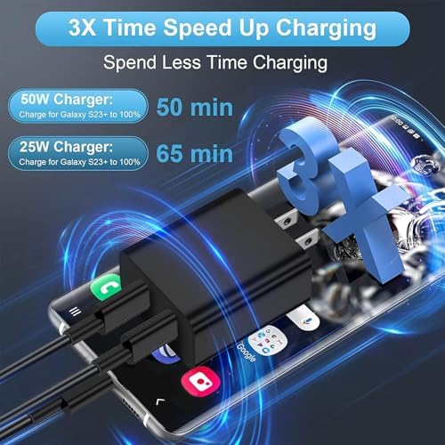 Super Fast 45 W USB-C Charger Cable Set – 2 Pack (6 ft & 10 ft) for Samsung Galaxy S25 Ultra, S24, S23, S22, Note 20 & More – Premium Durability, Versatile Lengths for Rapid Charging at Home or On-the-Go – Elevate Your Power Delivery Experience with Enhanced Compatibility and Long-Lasting Quality