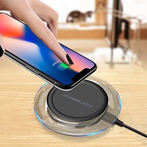 Rapid Charge 10 W Wireless Charging Pad – Qi-Certified Compatibility with Samsung Galaxy, i Phone, and LG – Non-Slip Surface for Secure Power Delivery – Ideal for Home and Office Settings