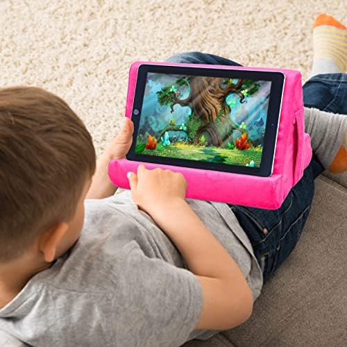 Ultimate Comfort Multi-Angle Tablet Holder and Phone Stand Set – Lightweight and Sturdy Design with Storage Pocket – Ergonomic Cushion for Enhanced Stability and Versatile Use – Modern Black and Light Green Aesthetic for Stylish Workspaces and On-the-Go Convenience