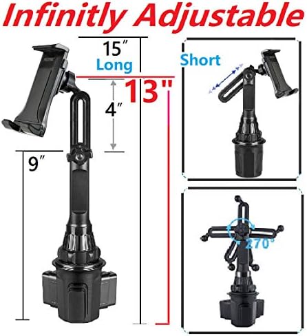 Enhanced Universal Car Cup Holder & Air Vent Phone Mount – Adjustable Long Arm Holder for All Smartphones Including i Phone 13 Pro Max & Samsung S22 Ultra – Ultimate Stability and Convenience for Safe Driving Navigation