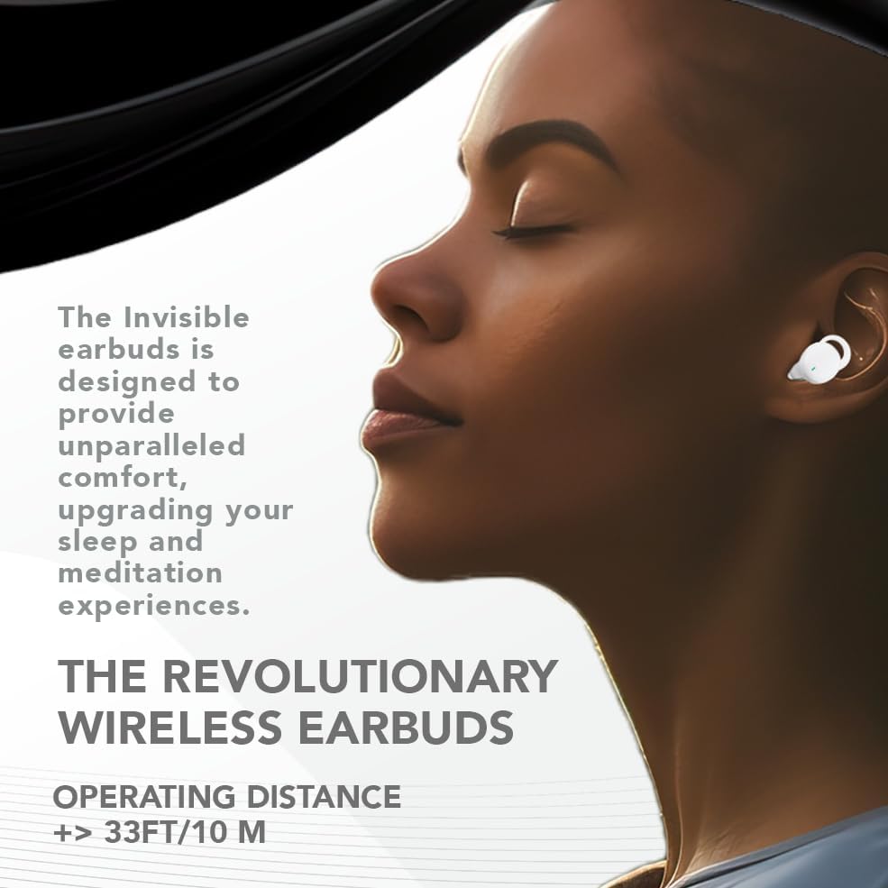 Discover Unmatched Comfort with My Joy Invisible Bluetooth Sleep Earbuds – Wireless Freedom for Meditation, Travel, and Restful Nights – Sleek Black Design – Perfectly Engineered for All-Night Wear, Effortless Connectivity, and Enhanced Device Compatibility – Enjoy Premium Sound Quality and Long Battery Life for Continuous Audio Bliss – Ideal for Mindfulness Practices and Sleep Deprivation Relief – Lightweight and Discreet for Seamless Use – Durable Construction Ensures Everyday Reliability – Transform Your Relaxation Experience with Innovative Noise-Isolating Technology.