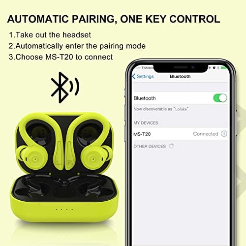 Ultimate Green Wireless Earbuds with Earhooks – Bluetooth 5.1 Noise Cancelling Sports Headphones, Waterproof Design for Secure Fit During Workouts, Compact Earphones for Enhanced Sound Quality and Durability