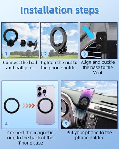 Ford F-150 2021-2024 Premium Air Vent Phone Mount with 15 W Fast Wireless Charger – 360° Rotating Magnetic Holder for Hands-Free Navigation & Enhanced Safety – Essential Car Accessory for Modern Drivers