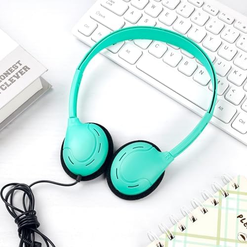 Classroom-Ready 20 Pack Adjustable Headphones for Kids – Ergonomic On-Ear Design with 3.5 mm Jack, Vibrant Color Choices, Perfect for Schools and Libraries, Lightweight & Durable for Long Learning Sessions