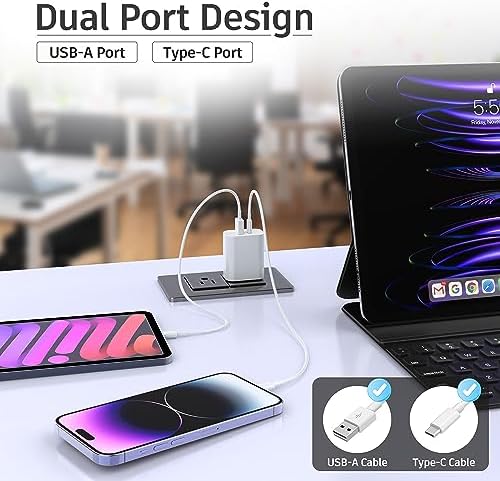 20 W Dual-Port USB C Charger Block – Fast Charging Adapter for i Phone & Samsung Galaxy – 3-Pack Power Wall Plug with PD & QC Technology for Home, Office, and Travel – Compact, Lightweight, Enhanced Compatibility for Rapid Device Charging – Perfect for i Phone 16/15/14/13/12/11/Pro Max/XS/XR/X Users