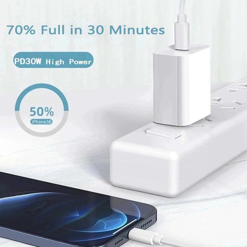Ultra-Fast 20 W USB-C Charging Block Dual Pack for i Phone 16/15 & Samsung Devices – Includes Two 6 FT Cables for Optimal Convenience and Enhanced Safety Features