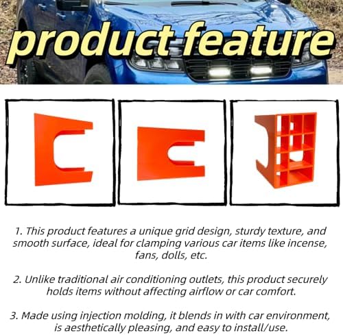 Ford Maverick Cubby Grid Phone Mount – 2021-2023 Air Conditioner Outlet Holder in Vibrant Orange – Tool-Free Installation for Hands-Free Device Access – Durable, Multi-Angle Cradle for Enhanced Driving Safety and Convenience