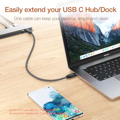 Upgrade Your Connectivity with Use Bean 2 FT USB C Extension Cable 2 Pack – Achieve 20 Gbps Data Transfer & 4 K Video Output for Mac Book Pro, i Pad Air, Dell XPS, Galaxy S25, i Phone 15 – Ideal Type-C Extender for Seamless Performance and Enhanced Compatibility