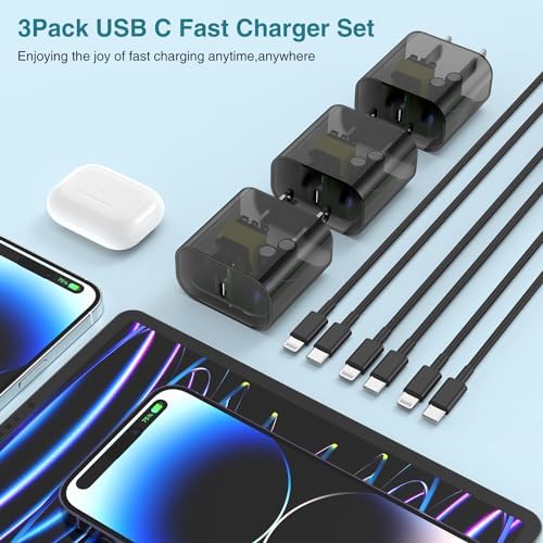 MFi Certified 20 W USB-C to Lightning Fast Charger for i Phone 14/13/12 – 6 FT Durable Cable & Power Delivery Block in Stylish Blue – Ultimate Solution for Rapid Charging of All Apple Devices Including i Pad Pro, XS, XR, 8 Plus – Optimized for Reliability and Speed