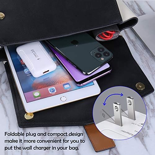 Costyle 2-Pack Slim Flat USB Wall Charger – 18 W Ga N Technology Fast Charge 3.0 Adapter with Foldable Plug for Samsung Galaxy S10, S9, i Phone 11, XS, XR, and More – Compact Design for Enhanced Portability and Universal Compatibility