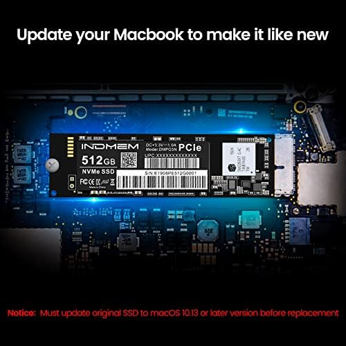 Revitalize Your Mac with INDMEM 256 GB NVMe PCIe SSD – Fastest Upgrade for Mid 2013-2017 Mac Book Air & Late 2013-Mid 2015 Mac Book Pro Retina – Lightning-Fast Data Transfer, Robust Compatibility, and Simplified Installation for Uninterrupted Performance