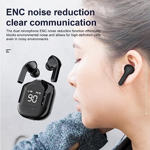 Crystal Bluetooth Wireless Earbuds with Noise Reduction – Mini True Wireless Gaming Headset Featuring Bluetooth 5.2 and Multipoint Pairing for Enhanced Audio Experience – Stylish Transparent Design for Music and Gaming Enthusiasts