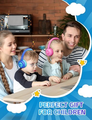 Safe Sound Bluetooth Headphones for Kids – Lightweight Wireless Earphones with 85 d B Volume Limiting for Toddler Hearing Protection – Ideal Twistable Design for School, Travel, and Home Use – Premium Audio Quality with Built-in Microphone for Clear Communication