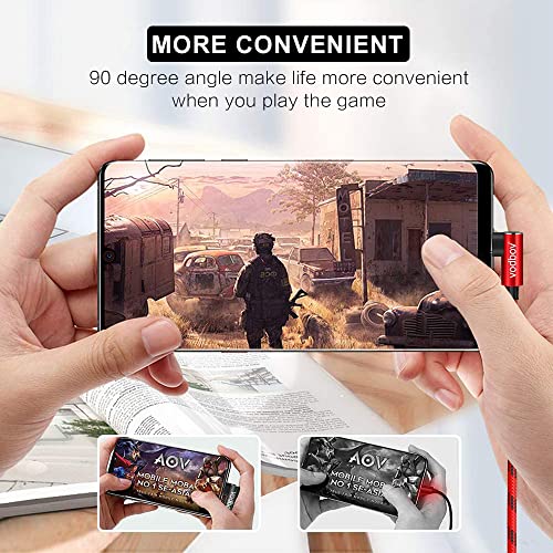 USB-C to Lightning Braided Charging Cable Duo – Fast Charging 90 Degree Right Angle Cord for i Phone – MFi Certified, Durable 10 ft & 6 ft Lengths in Sage Purple – Optimal Comfort & Style for Gaming and Daily Use