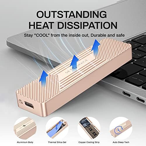 Ultra-Fast M.2 SSD Enclosure – Supports NVMe 10 Gbps & SATA 6 Gbps | USB 3.1 Gen 2 with 5.9″ Cable | Versatile for 2230, 2242, 2260, 2280 SSDs | Enhanced UASP Performance | Durable Design for Optimal Heat Dissipation | Perfect for Upgrading Laptops & Portable Storage Solutions