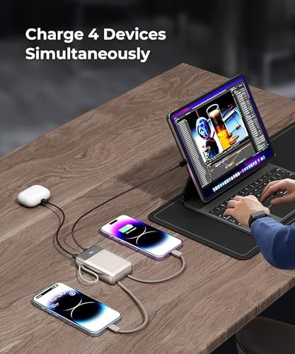 High-Capacity 30,000 m Ah Portable Power Bank with Built-in USB-C Cable – 22.5 W Super Fast Charging for i Phone, i Pad, Google, Xiaomi – Ideal for Travel, Camping, and Emergency Power Solutions – Slim and Lightweight Design with 17-Layer Safety Protection for Maximum Reliability – Perfect for Charging Multiple Devices Simultaneously – Enjoy 24/7 Customer Support and 36-Month Warranty