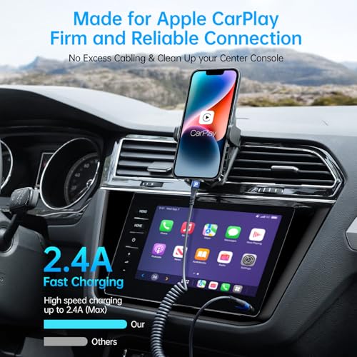 Premium Coiled Lightning Charger Cable for Car – 2-Pack with 3 FT & 5 FT Lengths, MFi Certified Retractable Cord for i Phone 14/13/12/11 Pro Max/XS MAX/XR/XS/8, i Pad & i Pod – Fast Charging & Enhanced Compatibility for Effortless Power on the Road