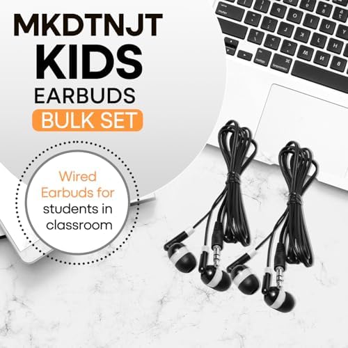 Bulk Classroom Earbuds – 30-Pack Multi-Color Wired Headphones for Kids and Educators, Individually Wrapped for Effortless Distribution and Enhanced Device Compatibility, Ideal for Focused Learning and Engaging Educational Activities