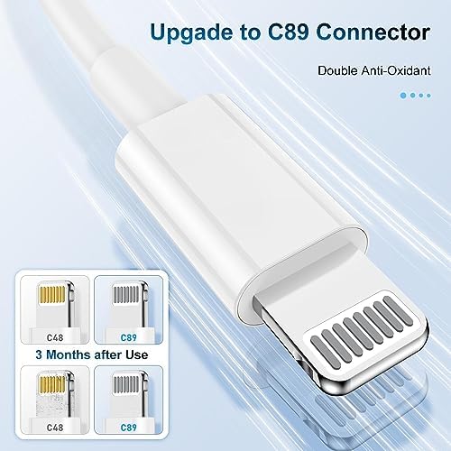 Premium 3-Pack Apple MFi Certified Lightning to USB Charger Cables – 6 FT Durable Fast Charging Cords for i Phone 13/12/11/11 Pro/11 Max/X/XS/XR/XS Max/8/7/6 – Enhanced Performance and Extended Reach for Seamless Device Connectivity