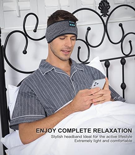 Revolutionize Your Rest with the Bluetooth Noise-Cancelling Sleep Headband – Ultimate Comfort Meets Stylish Functionality for Insomnia Relief, Travel, and Active Lifestyles – Ideal for Yoga and Leisure with Ultra-Thin Speakers in Sleek Black & Grey