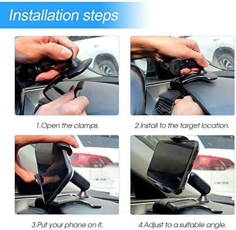 Revolutionize Your Driving Experience with the Ultimate 360-Degree Rotation Car Phone Holder – Ultra-Stable, Clip-On Dashboard and Rearview Mirror Mount for All Smartphones, Including i Phone and Samsung – Hands-Free Safety and Effortless Access to Navigation