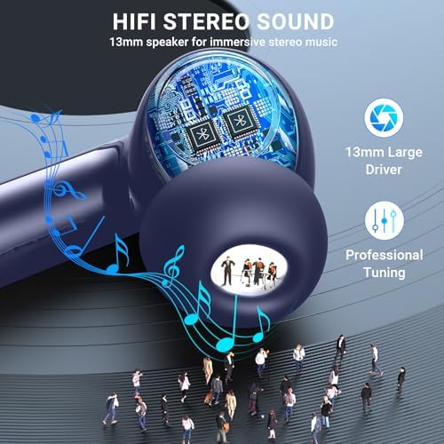 Elevate Your Audio Experience with Aoslen Wireless Earbuds – 2024 Hi-Fi Stereo Headphones Featuring 4 ENC Noise-Canceling Microphones, 42-Hour Playtime & Bluetooth 5.3 Connectivity – Perfect for Android & i OS Users, Sleek Design with LED Power Display for Ultimate Convenience