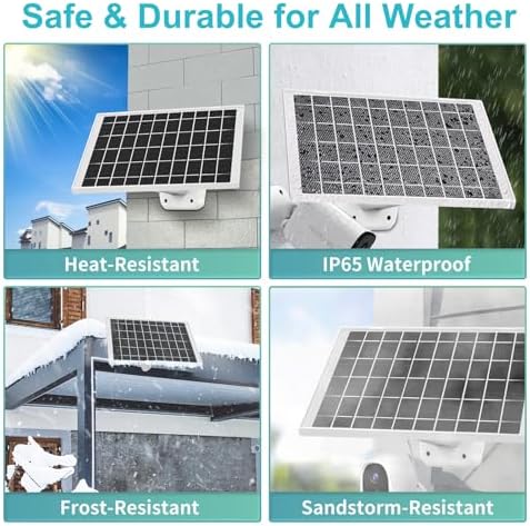 7 W Solar Panel Charger 3-Pack for Wyze and Simpli Safe Cameras – IP65 Waterproof, Multi-Angle Design with USB-C and Micro USB Adapters for Reliable Outdoor Power Solutions – Eco-Friendly Energy Source for Continuous Security Monitoring