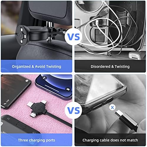Transform Your Travel Experience with the OHLPRO 3-in-1 Retractable Backseat Charger – Fast Charging Dock for All Smartphones Including i Phone & Samsung | Ultimate Solution for Ride-Share Drivers and Passengers | Organized, Hassle-Free Charging for Uber, Lyft, and Daily Commutes | Enhance Comfort and Connectivity on the Go