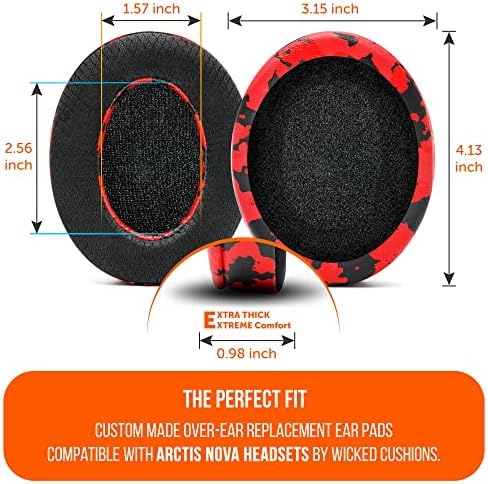 Upgrade Your Arctis Nova Experience with WC Freeze Cooling Gel Earpads – Optimal Comfort and Enhanced Sound Isolation for Pro Wired, Nova 7, 5, 4, 3, 1 Headsets – Designed by Wicked Cushions | Black | Superior Hybrid Fabric Technology for Long Gaming Sessions