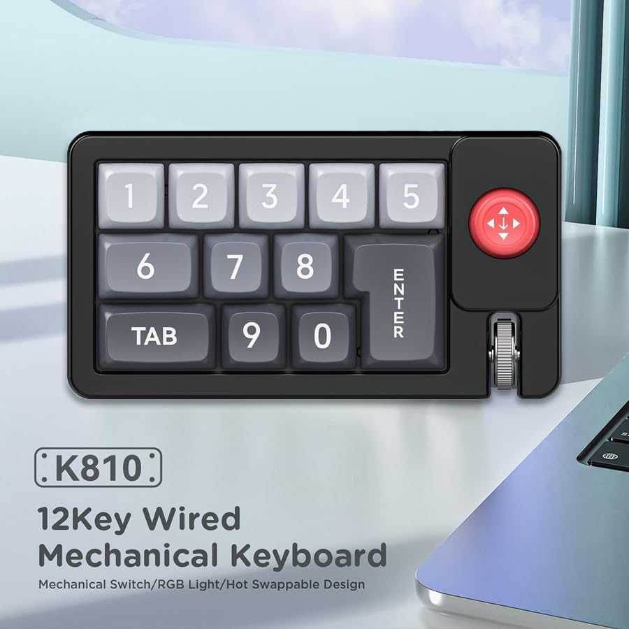 Compact Wired Mechanical Gaming Keyboard with Joystick – Hot-Swappable Keys, RGB Backlit Design for Office & Gaming, Enhanced Control & Customization by JOMAA – Perfect Blend of Performance and Style