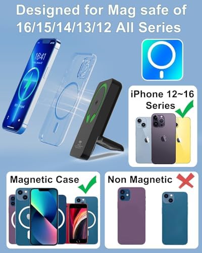 Magnetic 2-in-1 Portable Power Bank and True Wireless Earbuds: 5000 m Ah Mag-Safe Charger for i Phone 16/15/14/13/12 – Ultimate Audio and Charging Solution in Sleek Black Design for On-the-Go Users