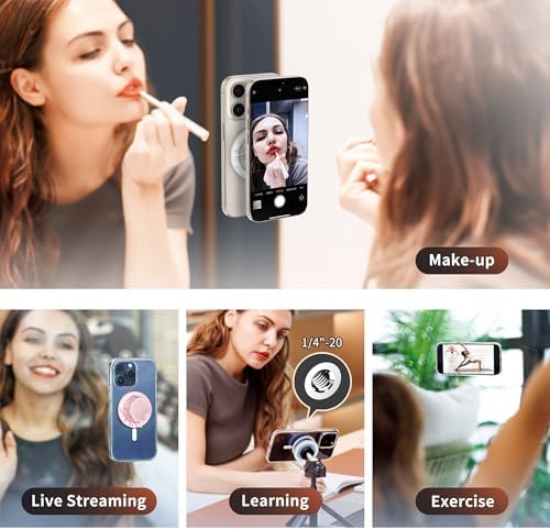 PROfezzion Magnetic Suction Phone Mount Case – Ultimate Hands-Free Solution for i Phone 12-16 & All Smartphones – Perfect for Tik Tok, Vlogging, and Selfie Photography on Smooth Surfaces – Lightweight Silicone Design for Easy Portability and Versatile Usage