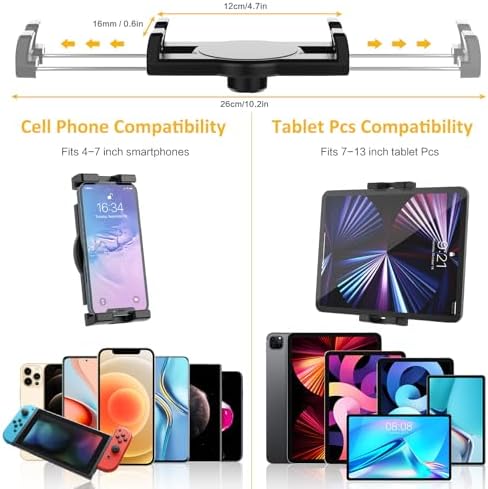 Heavy-Duty Suction Tablet Mount for Cars – Universal Dashboard Holder with Strong Suction for i Pad Pro, Galaxy Tab & More – Adjustable Arm for Optimal Viewing & Secure Fit – Perfect for Safe Navigation & Hands-Free Use