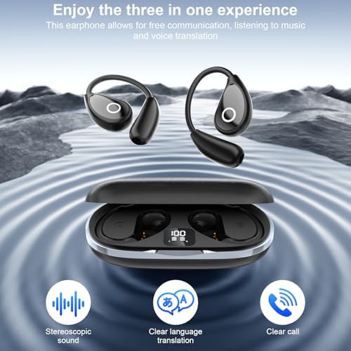Revolutionary 138-Language Real-Time Translation Earbuds – Ultimate Bluetooth Device for Effortless Global Communication – Lightweight Ergonomic Design for All-Day Comfort – Swift Voice Recognition & Enhanced Speed for Accurate Translations – Your Essential Multilingual Companion for Seamless Interactions – Perfectly Compatible with i OS & Android for On-the-Go Professionals and Travelers