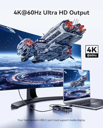 Transform Your Workflow with the DOCKCASE Explorer Edition 6-in-1 USB C Hub – Experience 4 K@60 Hz HDMI Output, Lightning-Fast Gigabit Ethernet, and Versatile USB-C & Dual USB-A Connections for Mac Book Air/Pro & XPS – Ultimate Power Delivery for Dynamic Professionals On the Move