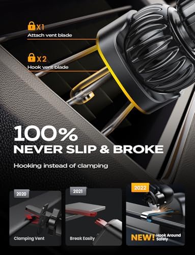 AINOPE 2024 Gravity Car Phone Holder Mount – Secure & Stylish Air Vent Accessory for i Phone 16 Pro Max, 15, 14, 13 – Effortless One-Handed Operation with Adjustable Clips – Enhanced Safety & Compatibility for Modern Drivers