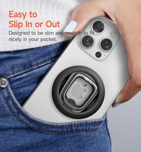 SURITCH Mag Safe Phone Grip – Innovative Magnetic Ring Holder for i Phone 15 Series, 360-Degree Adjustable Kickstand for Optimal Viewing, Ergonomic Design for Secure Handling, Sleek Silver Finish, Seamless Compatibility with Mag Safe Cases – Transform Your Mobile Experience