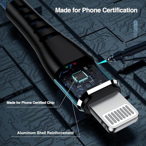 Essri 10 FT Nylon Braided i Phone Charger Cord 2-Pack – Fast Charging Lightning Cable for i Phone 14, 13, 12, 11, X, XS, XR, and 15 – Durable Blue 10 Foot Charging Solution for Ultimate Convenience and Style