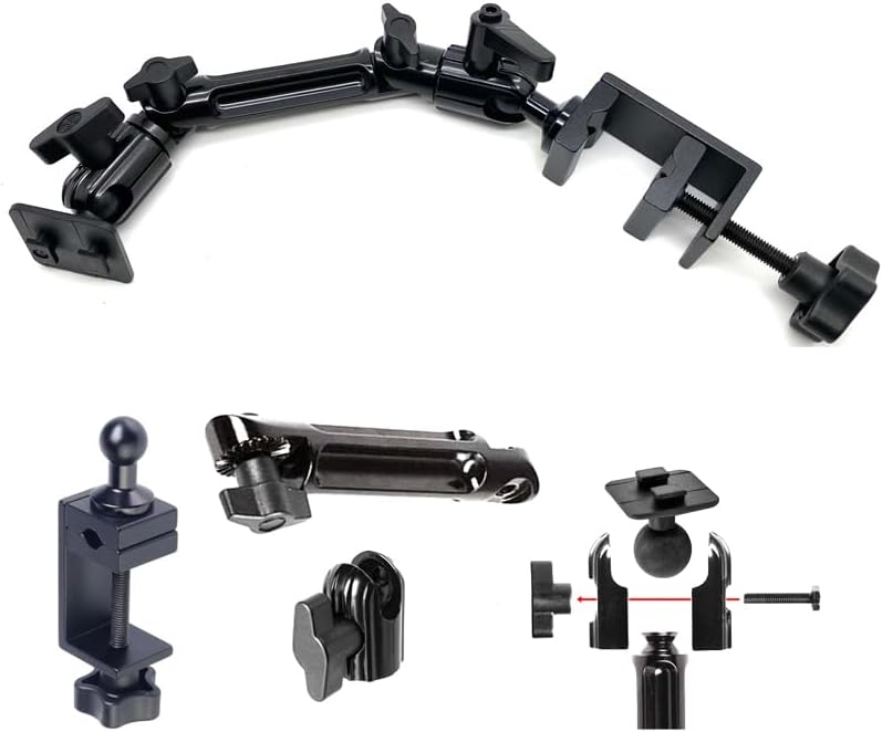 Heavy-Duty 4-Way Adjustable Aluminum Alloy Tablet Mount Stand – Perfect for Delivery Drivers & Mobile Professionals – Universal Compatibility for 7-12″ i Pad Pro, Galaxy, Surface Pro Tablets – Lightweight, Stable, and Easily Transportable for On-the-Go Productivity