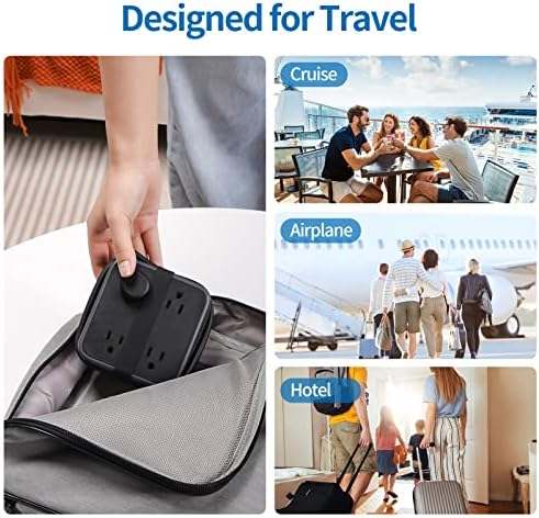 NTONPOWER 8-Outlet Flat Plug Power Strip with 45 W USB-C Fast Charging Port – Compact Multi-Device Extender with 5 ft Cord, Ideal for Home and Travel, Compatible with i Phone, Mac Book Pro, Tablets, and Samsung – Smart Design for Organized Charging Solutions