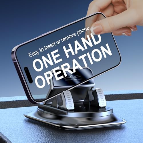 Vacuum Magnetic Phone Holder, 2025 Upgrated Vacuum Magnetic Phone Stand, Suction Cup Phone Mount, 360 Rotary, Folding Swivel Stand, Vacuum Suction Phone Holder for Car Mirror Gym Shower, Black – Enhanced Compatibility and Speed