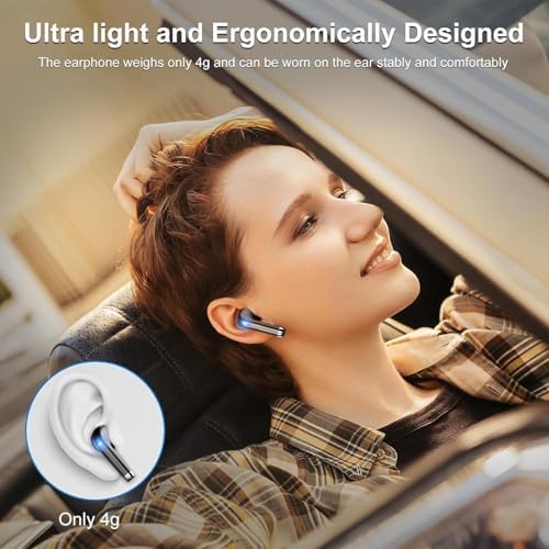 Elevate Your Audio Experience with POMUIC Bluetooth 5.3 Wireless Earbuds – Experience Hi-Fi Stereo Sound with Immersive Deep Bass and Advanced Noise Cancellation – Four ENC Microphones for Crystal-Clear Calls – Dual LED Battery Indicator for Effortless Monitoring – Enjoy Up to 40 Hours of Playtime for Nonstop Enjoyment – Ergonomically Designed for Maximum Comfort During Long Listening Sessions – Effortlessly Connects to Smartphones, Tablets, and Laptops – Transform Your Everyday Listening with Unmatched Clarity and Style!