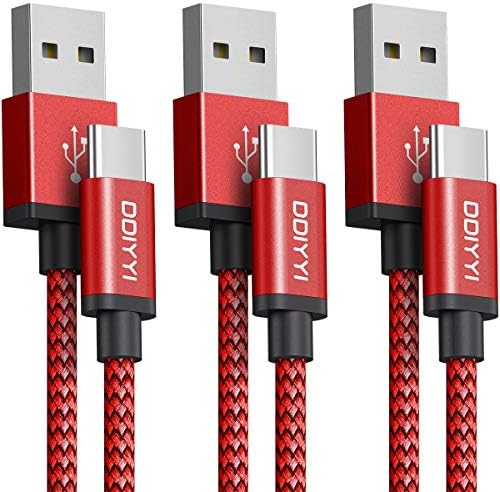 USB Type C Cable 5Pack (3/3/6/6/10FT), Nylon Braided USB C Cable Fast Charger Cord for iPhone 16/15, Samsung Galaxy S24 S23, LG V30 V20 G5 G6, PS5, Google Pixel, Redmi, HTC – Enhanced Compatibility and Speed