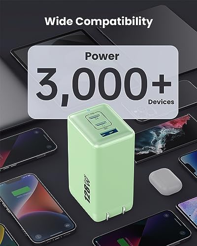 High-Efficiency 128 W USB C Wall Charger – Ga N III 3-Port Fast Charging Hub for Mac Book, i Phone, Galaxy & More – Portable 65 W Adapter with Foldable Design for Ultimate Convenience and Speed