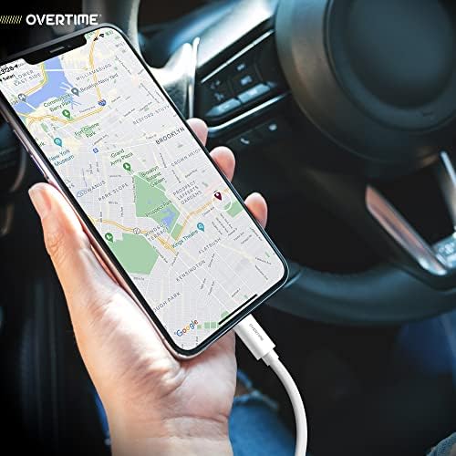 Overtime MFi Certified 4 ft Lightning Cable – Fast Charging USB-A to Lightning Connector for i Phone, i Pad, i Pod | Durable & Portable Charging Solution – Value Pack of 2 for Enhanced Compatibility and Convenience