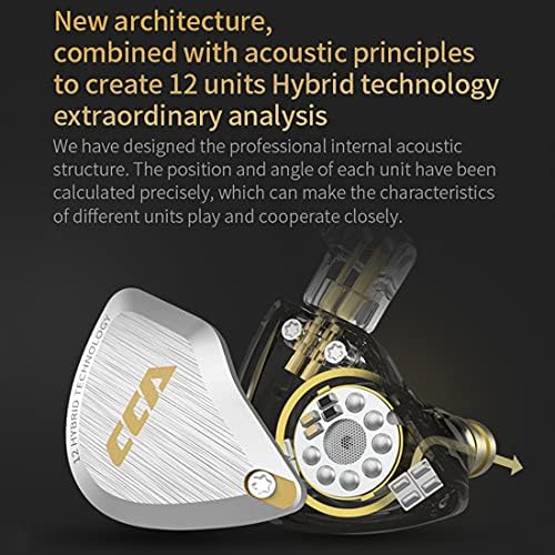 Elevate Your Sound Experience with CCA C12 Hybrid IEM Earphones – 5 Balanced Armature & 1 Dynamic Driver Design for Audiophiles, Musicians, and DJs – Superior Noise Isolation, Enhanced Compatibility, and Ergonomic Comfort for Extended Use