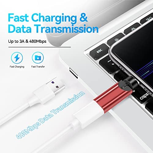 Revolutionize Your Charging with 540° Rotate Magnetic Charging Cables – 6.6 ft, 3-Pack, Universal Compatibility for USB Type C & Micro USB Devices, Fast Charging & 480 Mbps Data Transfer for Effortless Connectivity